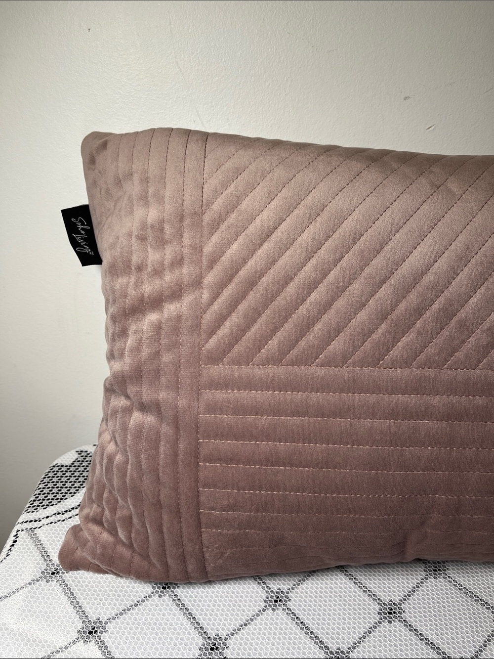 New Feather Plush Quilted Rectangular Pillow in Mauve
SOHO LIVING